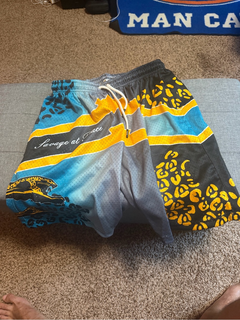 Jacksonville Jaguars- custom made by savage at peace. Mesh shorts